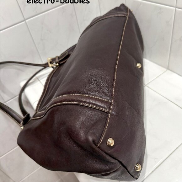 Gucci Britt GG Red Green Web Hobo Soho Leather Dark Brown Tote - MINT! - Picture 5 of 14